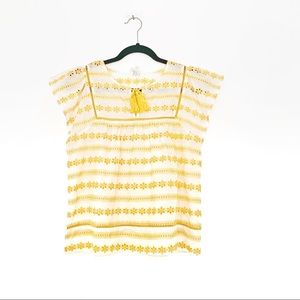 dRA LA Yellow & White Eyelet Tank Blouse